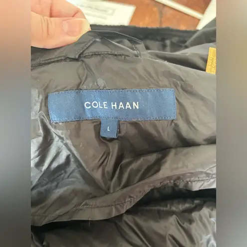 Cole Haan  black packable down hooded coat Large