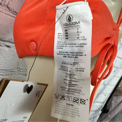 Volcom  Juniors’ Simply Seamless Scoop Bikini Top Cut Out Pistol Punch Pink S NWT