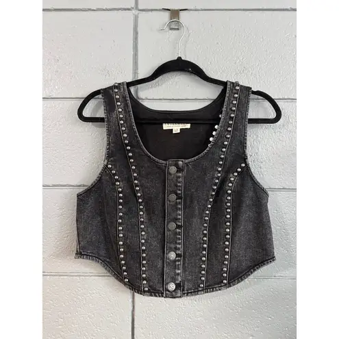 Idyyllwind by Miranda Lambert Drive Studded Denim Vest size L Black Size L