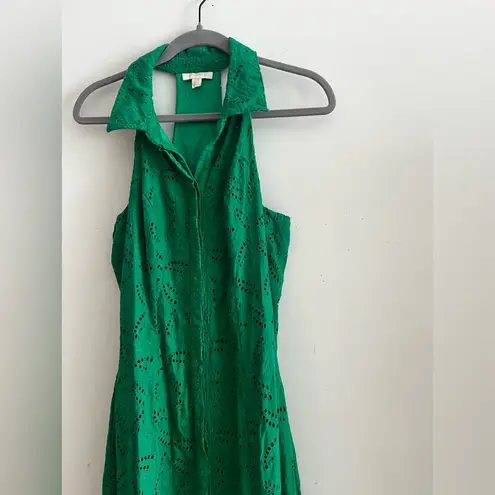 Studio F Green Eyelet Halter Maxi Dress Size 10