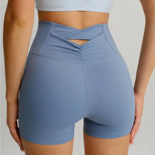 Berlook Activewear Light Blue Cut Out Shorts 3" Size M