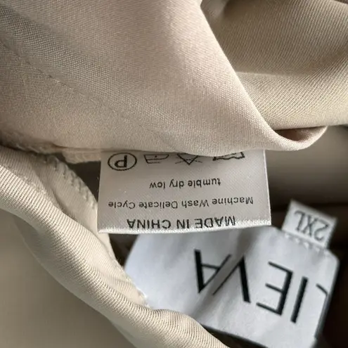 Alieva Pants Womens 2XL Tan Scuba Material Office Career Neutral Minimalist Size 2X