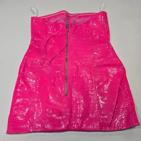 Retrofête Retrofete Kimora Leather Dress in Paradise Pink