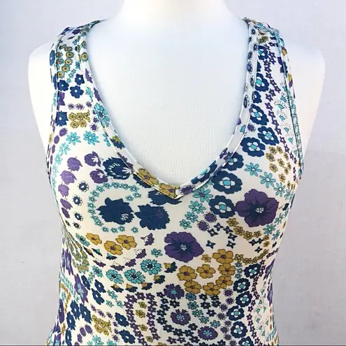 Modcloth  Womens Size Small sleeveless floral peplum retro tank Top