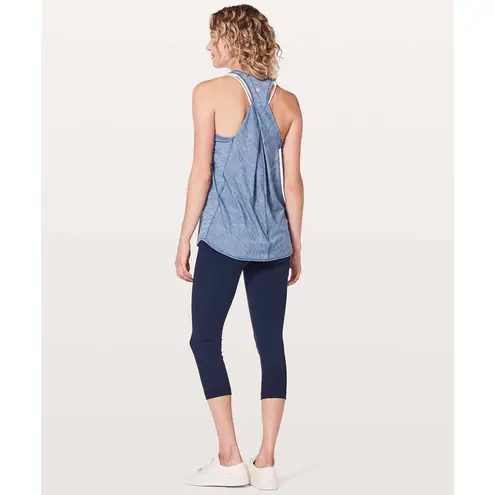 Lululemon  Women's Essential Tank Heathered Brilliant Blue Sz 8