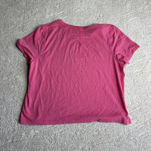 Women's Lululemon Size 8 Pink Short Sleeve Basic Tshirt Athletic Gym Cropped