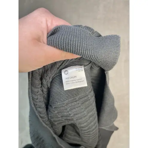 Pact Gray Cable Knit Sweater Women’s M Organic Cotton Pullover Boxy Tunic Size M