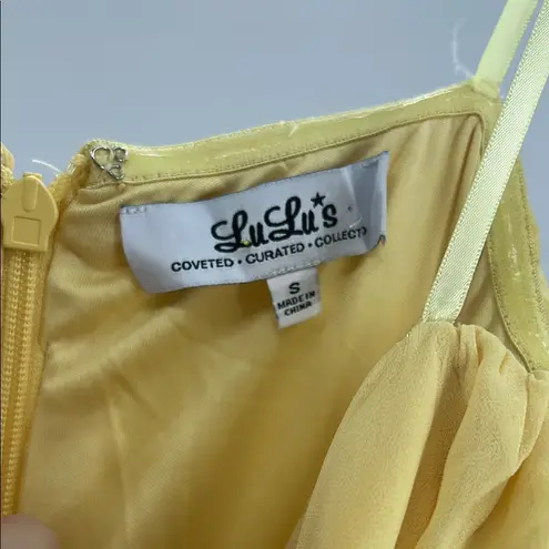 Moonlight Serenade Yellow Strapless slit Maxi Dress S formal bridesmaid party