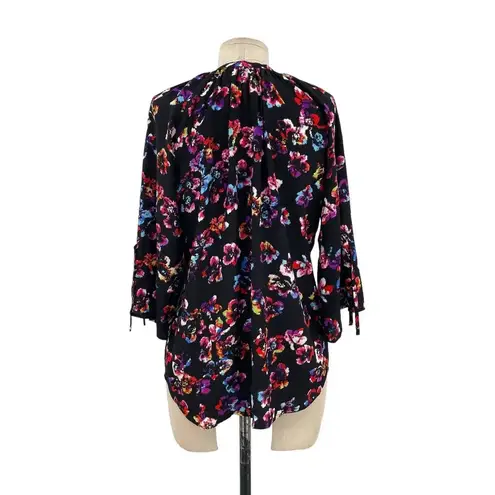 Yumi Kim Yumi Top In Black Floral Print Silk Size XS