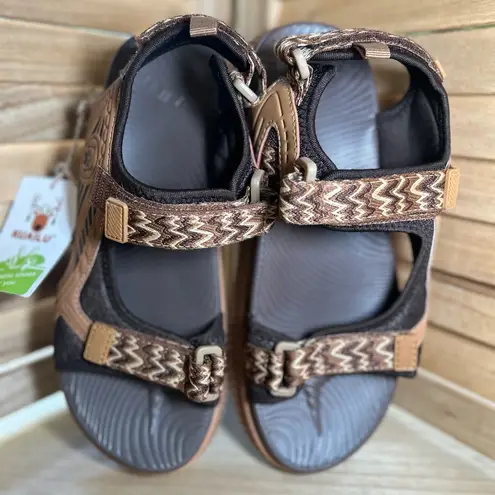 Kuailu Women's Arch Support Orthotic Athletic Sandals Tan Size 7