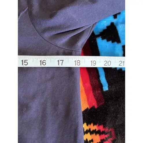 Christopher & Banks Christopher & Banks Blue Zip Up Long Sleeve Sweater Size Small Ruffle Raw Seams