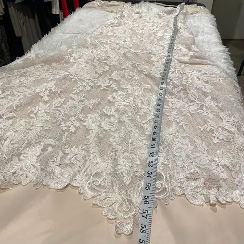 Sottero & Midgley Chauncey Lace Long Sleeve Train Wedding Gown in Ivory Blush Pink Size 8