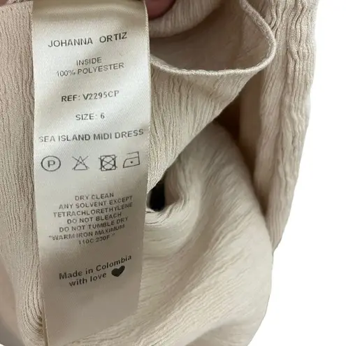 Johanna Ortiz Sea Island Dress Women’s Size 6 One Shoulder Midi Convertible Flaw