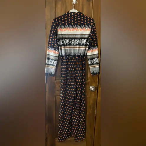 Versona Verona Knits Multicolored Casual Long Sleeve Bishop Romper