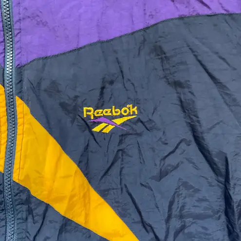 Reebok Vintage Men’s 90’s  Blue, Purple, & Gold Track Windbreaker Jacket Size XL