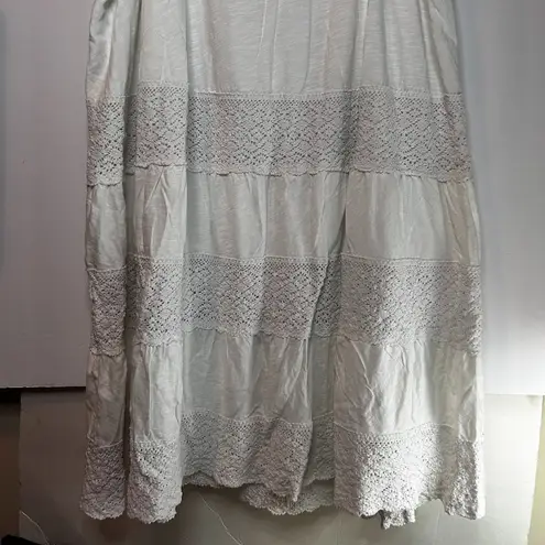 Lane Bryant  White lined maxi skirt with crochet accents. Size 22/24