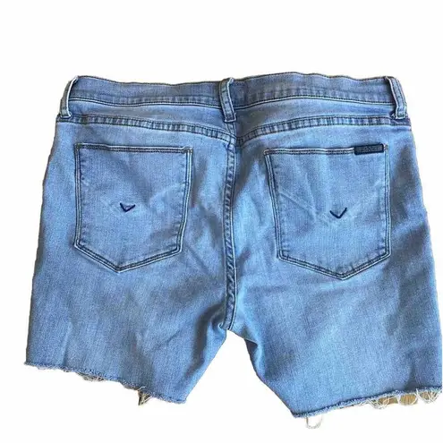 Hudson  Custom Jean Shorts Cutoffs Raw Hem Denim Distressed Sz 31 Stretchy