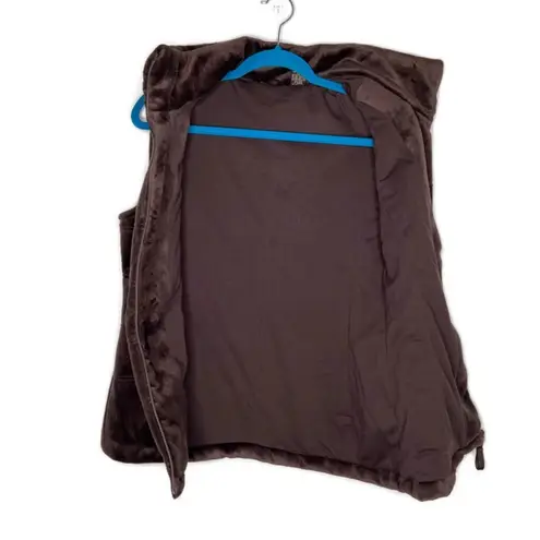 British Khaki Plush Brown Quilted Zip Up Vest