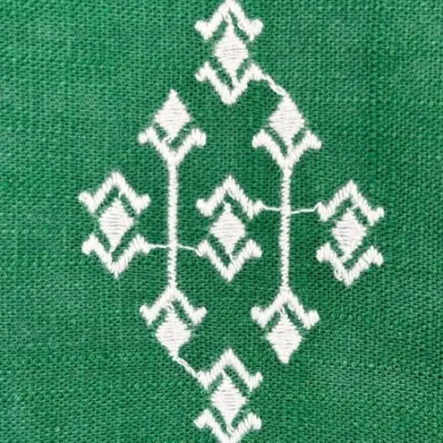 Haute Hippie NWT Green Linen High Waist Wide Leg Embroidered Culotte Pant LARGE