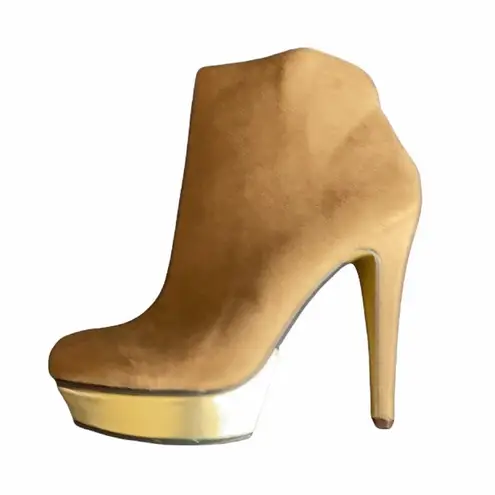 Michael Antonio  Tan Suede Gold Bottom Platform Bootie