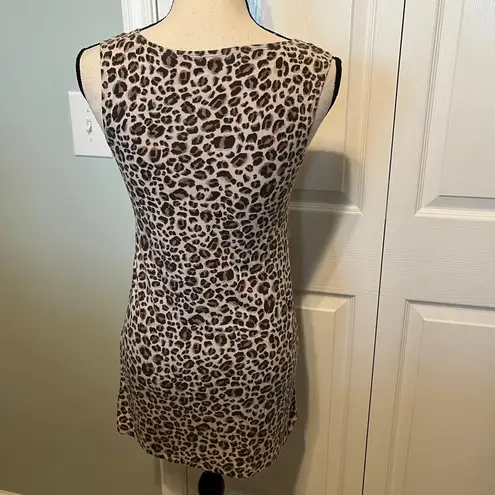 LOGO By Lori Goldstein fitted dress women's size XS extra small cheetah leopard