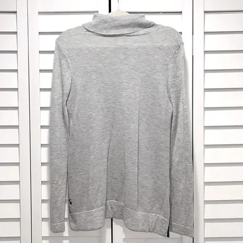 Wool blend Joules knitwear turtleneck size 10 neutral textured side slits 2018 Gray - Image 2