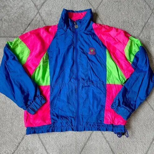 Givenchy Vintage 80s  Active Sport Neon Windbreaker Track Suit Sz Large