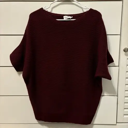 The Reset R Label Essential Pullover Wool Dolman Short Sleeve Sweater MAROON