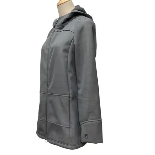 Zusa Women's Full Zip Hooded Ski Jacket Size M Gray Waterproof Travel Outdoor Size M