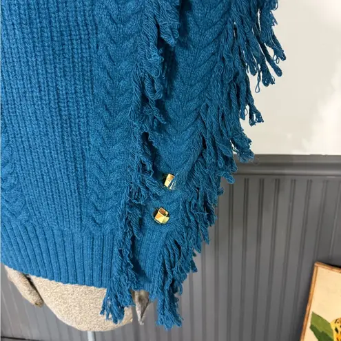 St. John 100% Wool Fringe Poncho with Functional Buttons ~ Size Large ๐งก๐ - Image 4