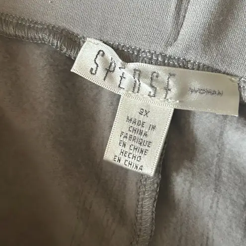 NWT Spense Plus Size Terry Roll Cuff Trouser Pants Size 2X Casual Loungewear New Gray