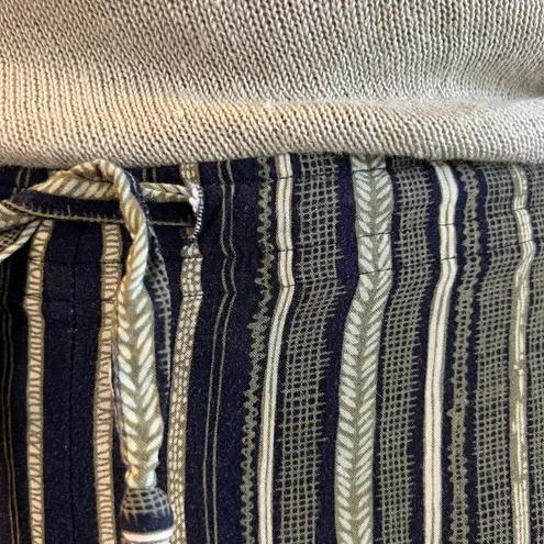 Sag Harbor Green & Blue Vertical Printed Drawstring Ankle Cropped Pants Size XL