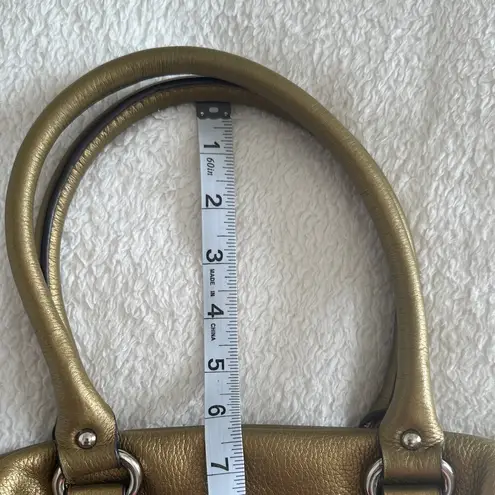 Tignanello Metallic Gold Bronze Pebble Leather Shoulder Bag