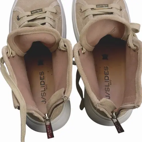 J/SLIDES NYC J/Slides Gracie Platform Suede Lace Up High Top Sneakers Sand Women’s Size 6 - Image 9