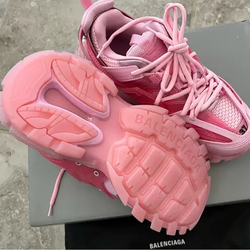 Balenciaga Track Clearsole Logo-Detailed Sneakers in Pink, Size 37 New +Dust Bag