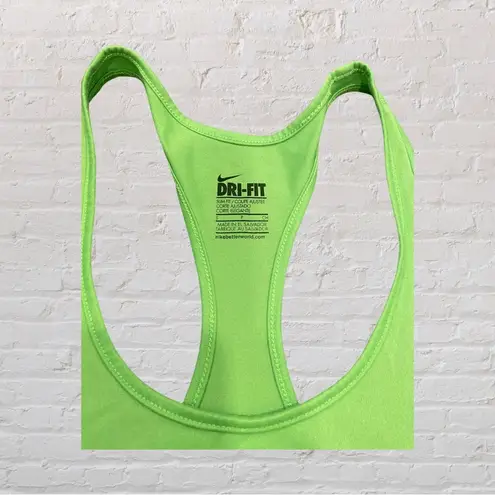 Nike  dri-fit slim fit racer back tank. Size: SMALL. Neon green.