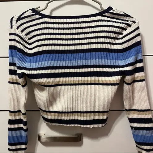 Y2K Stripe Cropped Sweater Size M