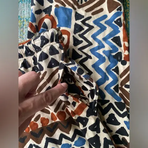 Liz & Co Vintage Y2K . brown tribal print abstract knit relaxed pants, size large
