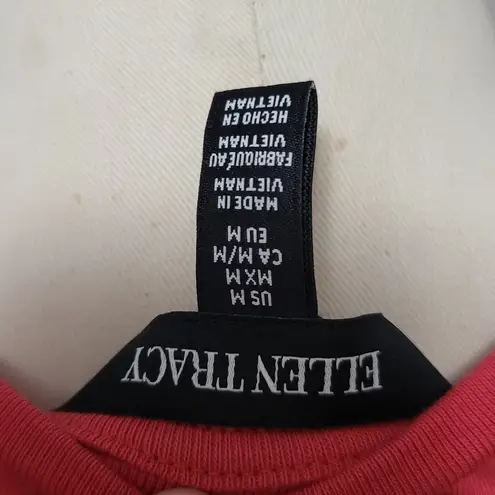 Ellen Tracy Robin Red Jersey Knit T-Shirt Midi Shift Dress Size Medium