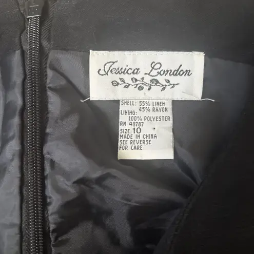 Jessica London Black Mini Sheath Dress With A Back Zip Closure Size 10