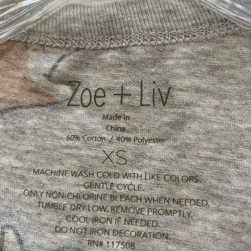 Zoe & Liv short Sleeve Corgi Print Shirt Gray XS