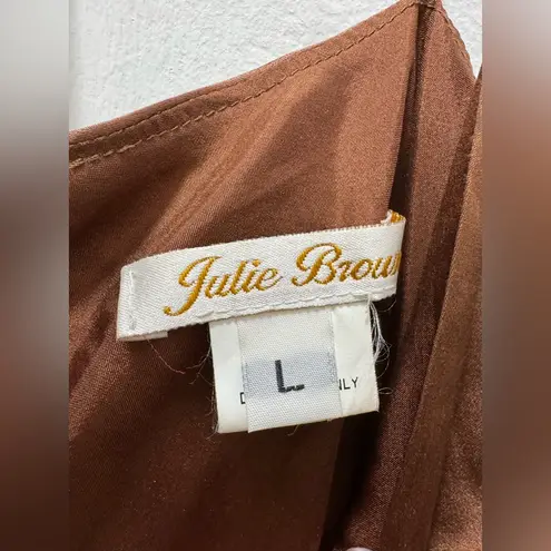 Julie Brown Y2K Chocolate Brown Silk Babydoll Top Size 8