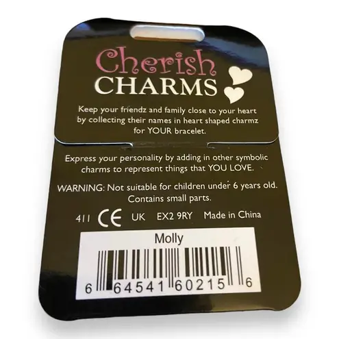 Cherish Charms MOLLY Name Bracelet Charm NEW NWT Silvertone Silver Tone