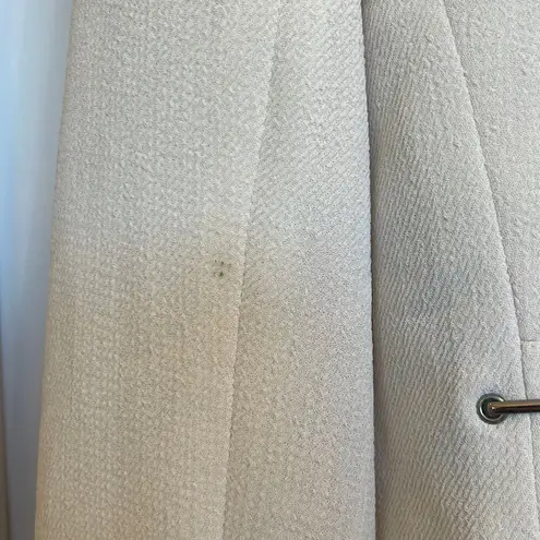 Kasper 8P Petite Cream 3 Button Silver Accent Work Office Blazer Jacket Seamed