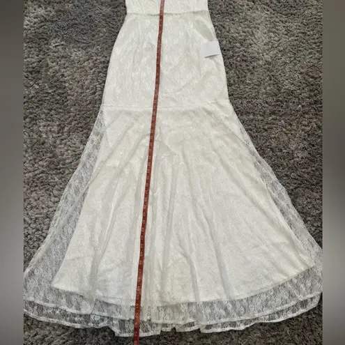 Lulus White Lace Bustier Maxi Dress – Size L – Stretch Fit Bridal Gown – New Size L