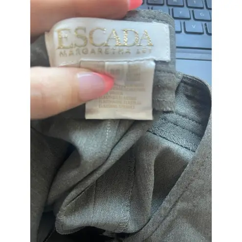 Vintage Escada Margaretha Ley Wool Trouser Dark Gray Dress Pants Size 4