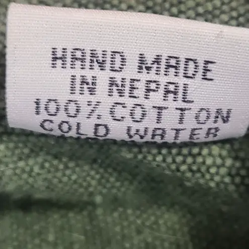 Ganesh Himal Hand Made Tunic Button Down Psychadelic Hippie Aliens Size XL Green