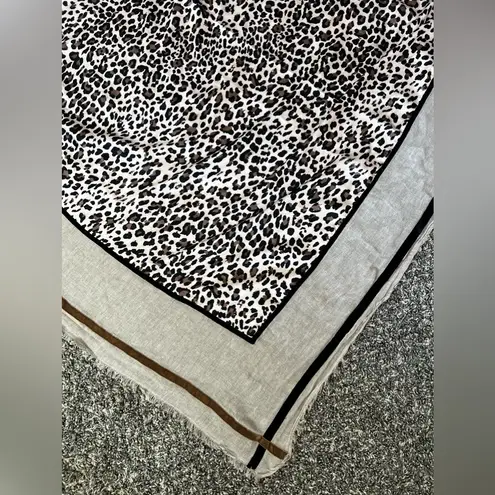 Marella Women’s Leopard Square Neckerchief Scarf Tan