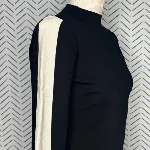 INC Fantastic Black Mock neck Sporty Track Sweater Black size Xs