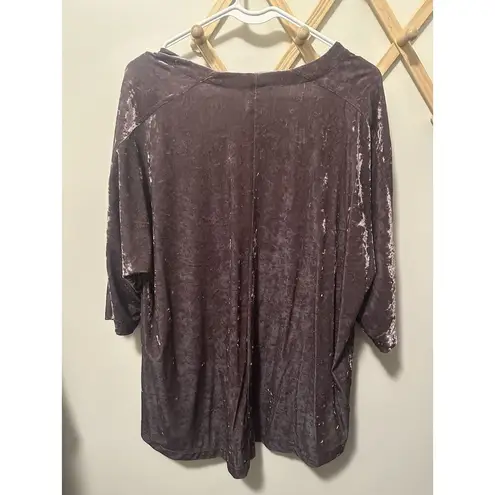 American Eagle  XS Cape Cardigan Kimono Purple Velvet Cardigan